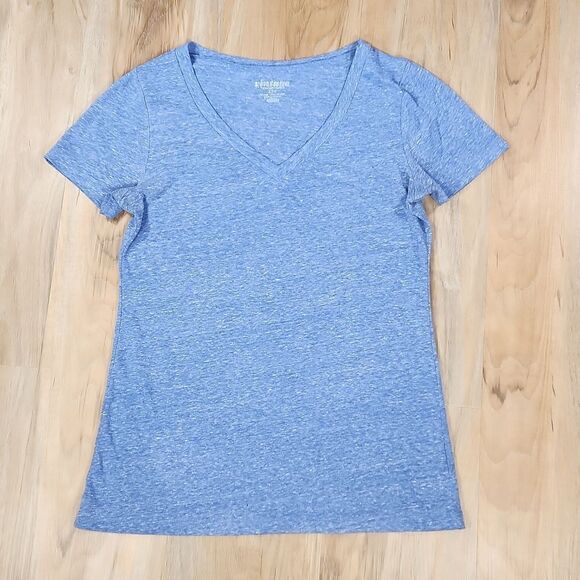 🐞Old Navy Blueish Purple Vneck Short Sleeve Top Small - Picture 1 of 7